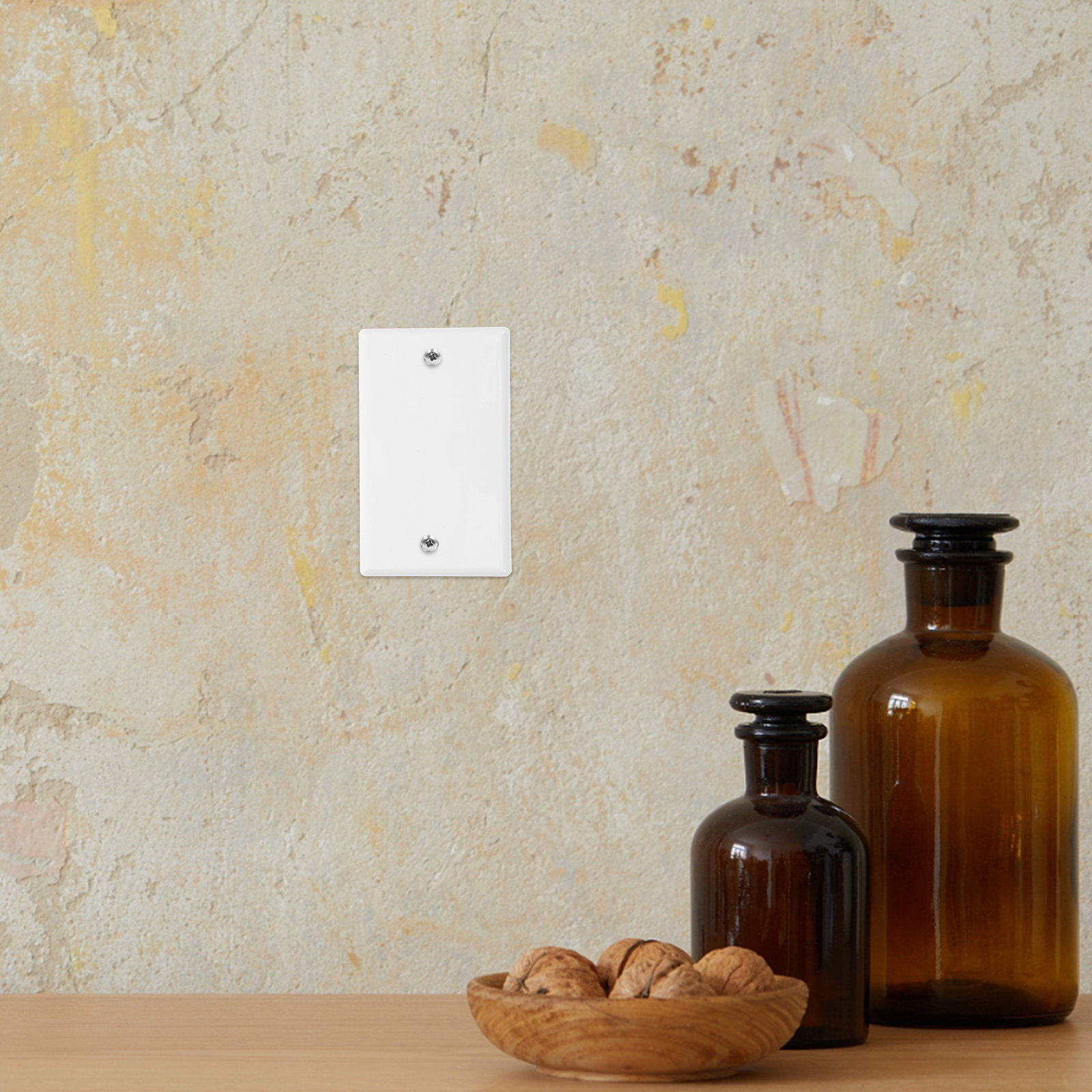 Home Decor Outlet - 10 Adet Beyaz Elektrik Kapatma Plakası,