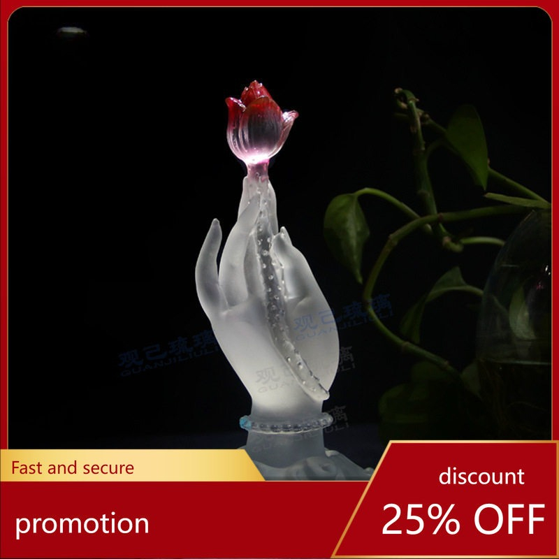 Home Decor Handicraft - Cz sırlı Buda'nın eli üzerinde lotus