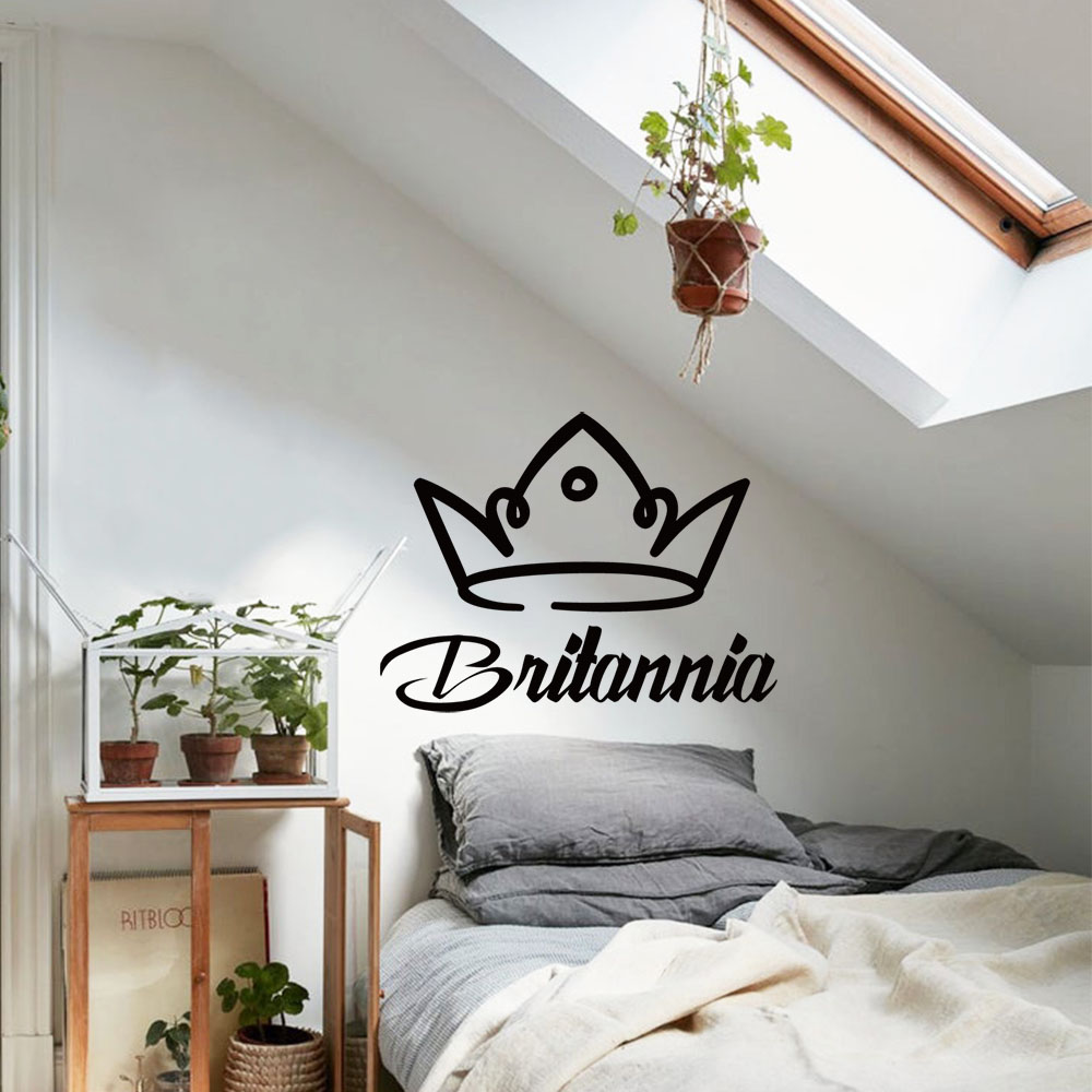Home Decor Wallpaper - 1 adet romantik taç özelleştirilebilir metin