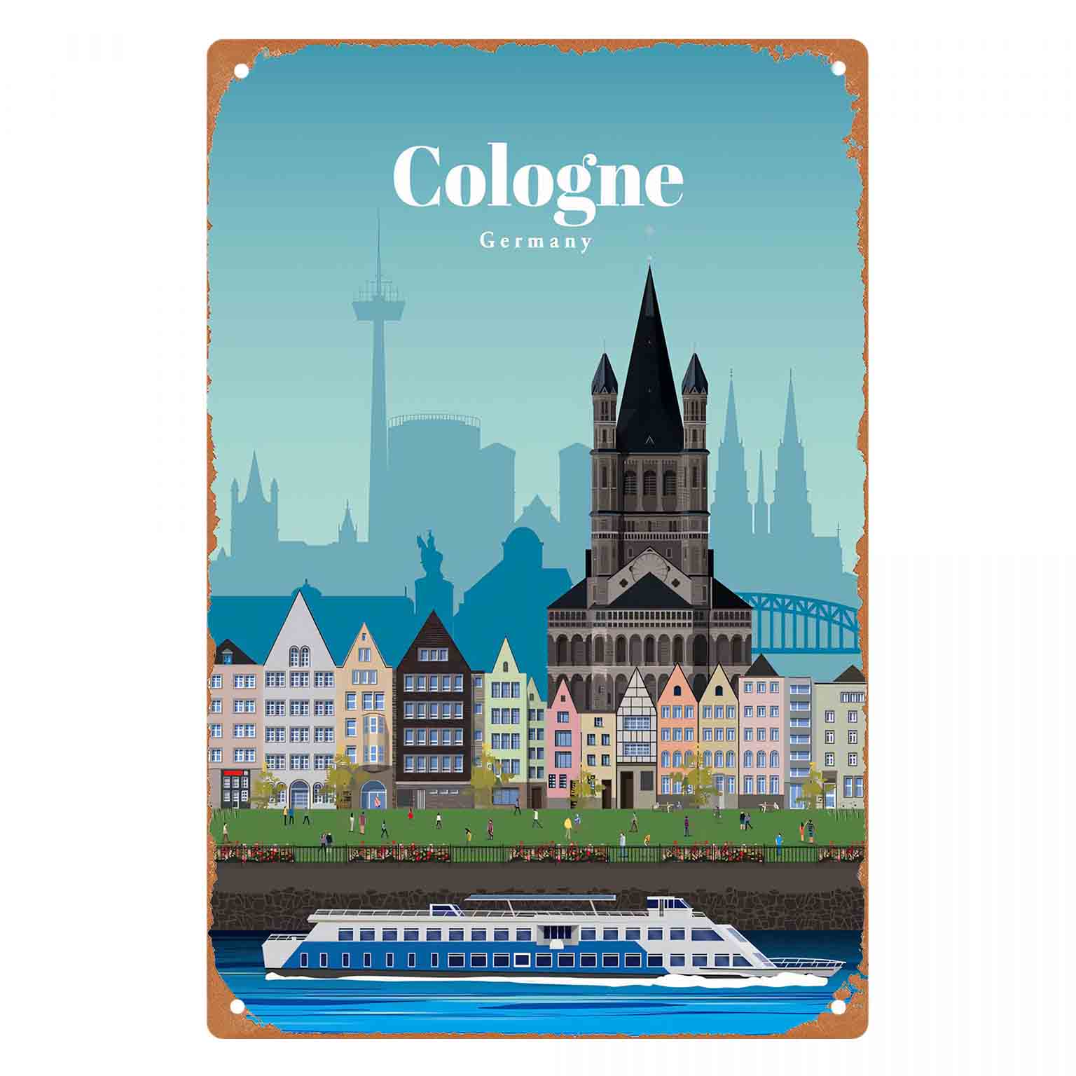 Germany Home Decor - 2D DÜZ 1 adet 