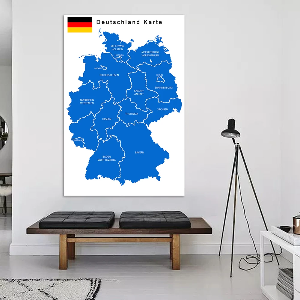 Germany Home Decor - 100*150 Cm almanya siyasi haritası alman