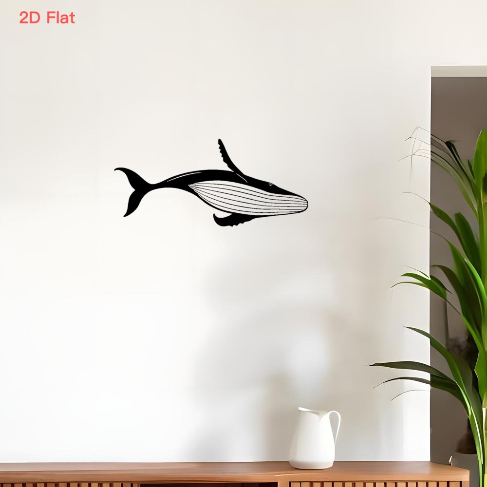 Home Decor Nautical - Görkemli Balina Metal Duvar Sanatı Lazer
