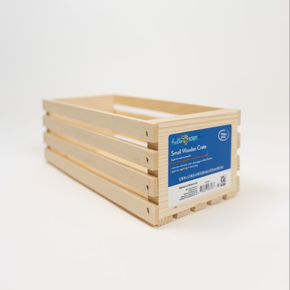 Home Decor Organizer - Bitmemiş Ahşap Sandık Saklama Kutusu 12x5.5x4