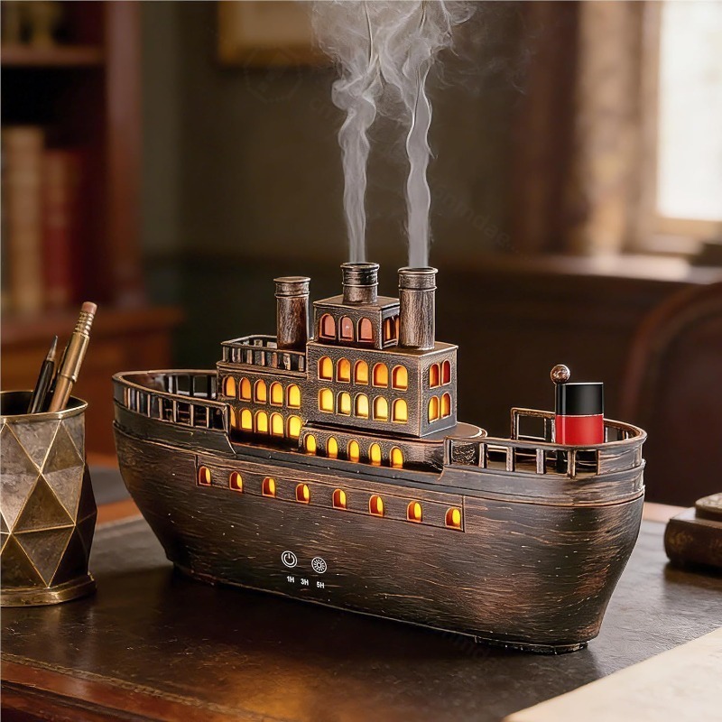 Home Decor Outlet - Retro Buhar Gemisi Ultrasonik Aroma Difüzörü