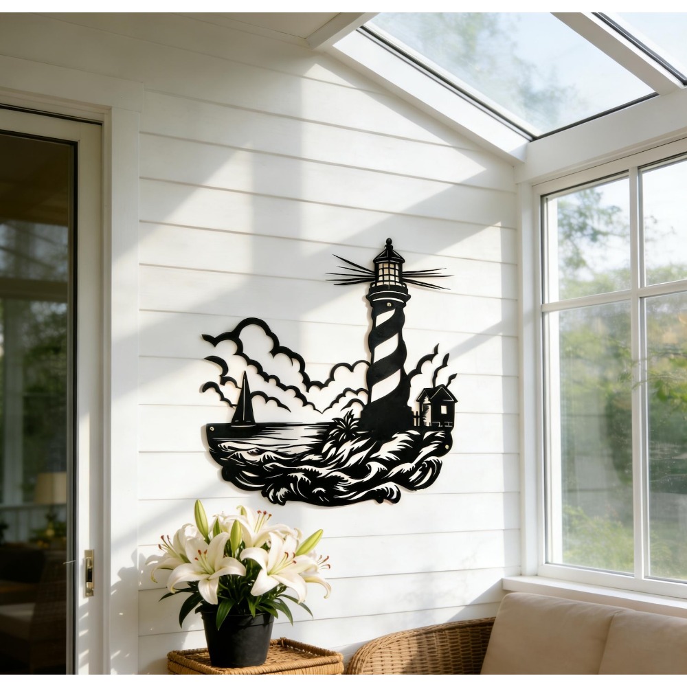 Home Decor Nautical - CIFbuy Metal Duvar Sanatı Deniz Feneri