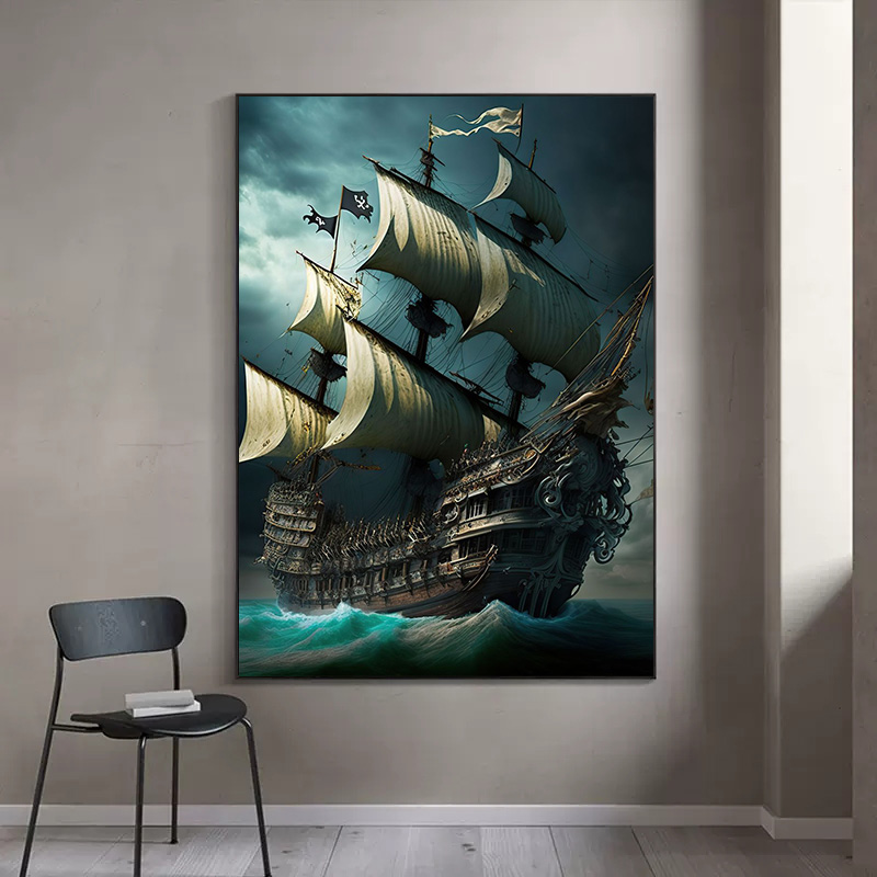 Soyut korsan gemisi deniz ay g - Home Decor Nautical incelemesi ve fiyatı