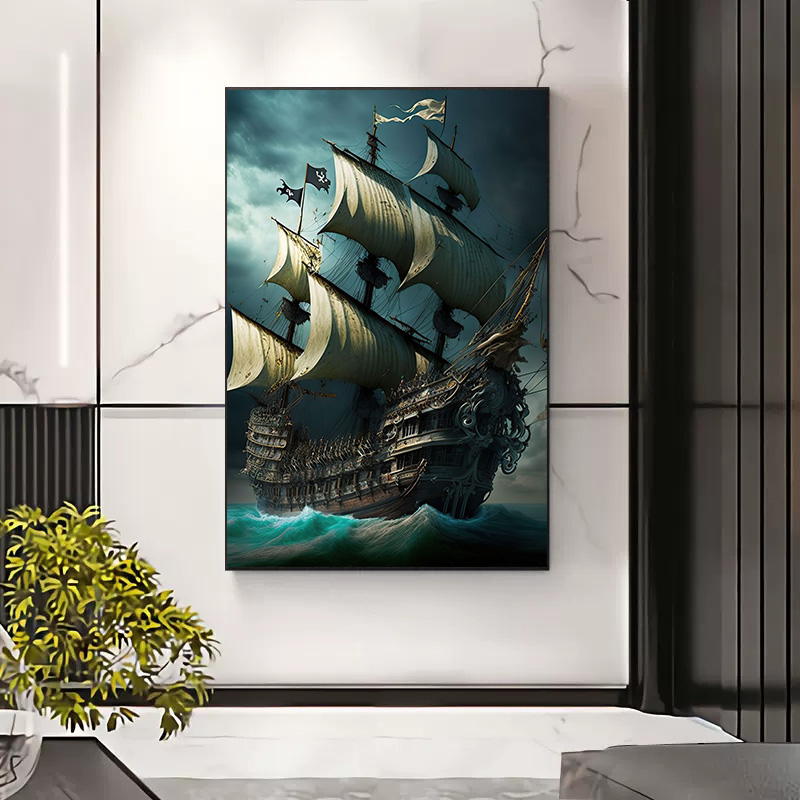 Soyut korsan gemisi deniz ay g - Home Decor Nautical incelemesi ve fiyatı