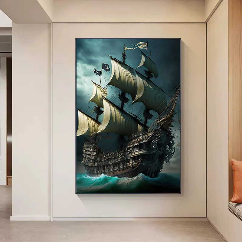 Soyut korsan gemisi deniz ay g - Home Decor Nautical incelemesi ve fiyatı