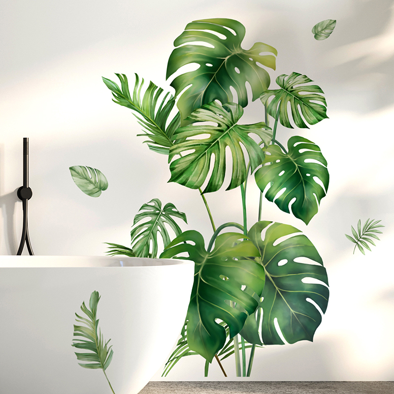 Büyük Monstera Yaprakları Yeşi - Home Decor Wallpaper incelemesi ve fiyatı