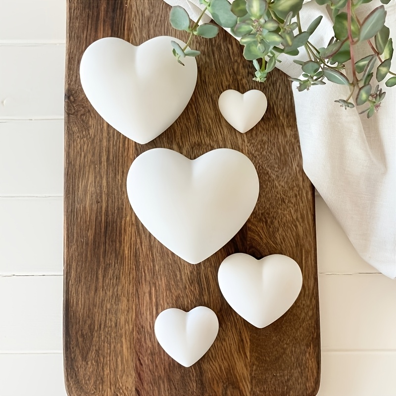 5 adet Kalp Şeklinde Alçı Mum  - Home Decor Handicraft incelemesi ve fiyatı