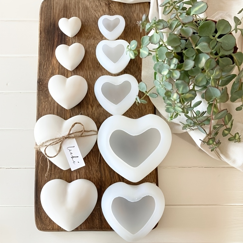 5 adet Kalp Şeklinde Alçı Mum  - Home Decor Handicraft incelemesi ve fiyatı