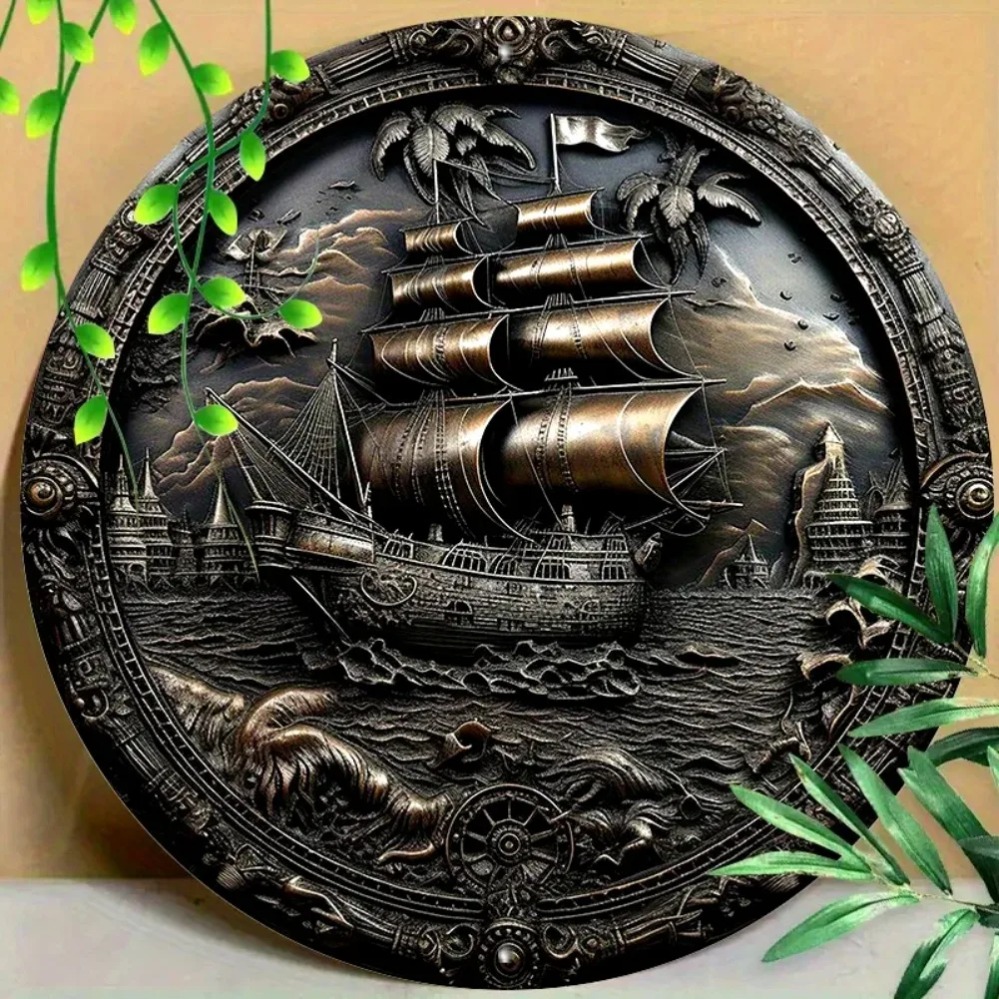3D Korsan Gemisi Metal Duvar S - Home Decor Nautical incelemesi ve fiyatı