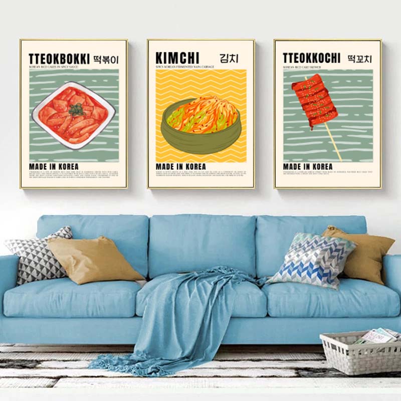 Asya Gıda Tuval Boyama Posteri - Home Decor Korea incelemesi ve fiyatı