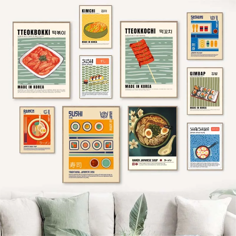 Asya Gıda Tuval Boyama Posteri - Home Decor Korea incelemesi ve fiyatı