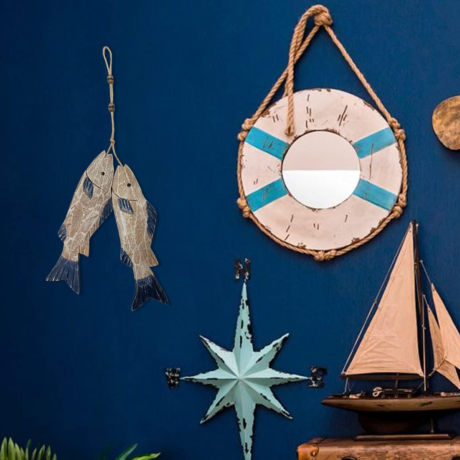 Oymalı Antik Ahşap Balık Duvar - Home Decor Nautical incelemesi ve fiyatı