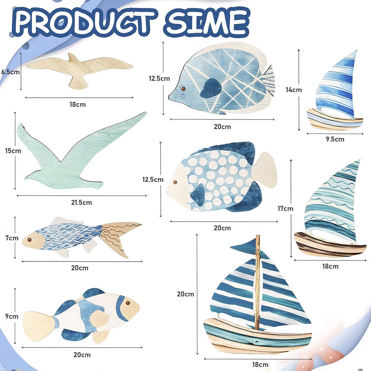 9 Parça Tropikal Balık Martı Y - Home Decor Nautical incelemesi ve fiyatı