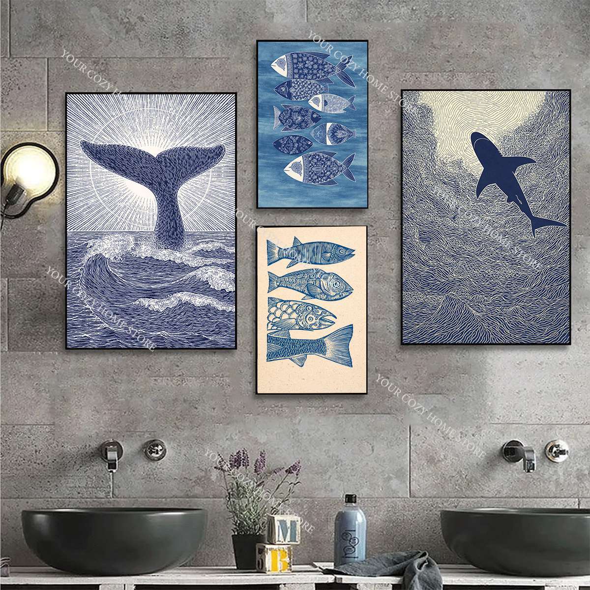 Minimalist Deniz Balıkları ve  - Home Decor Nautical incelemesi ve fiyatı